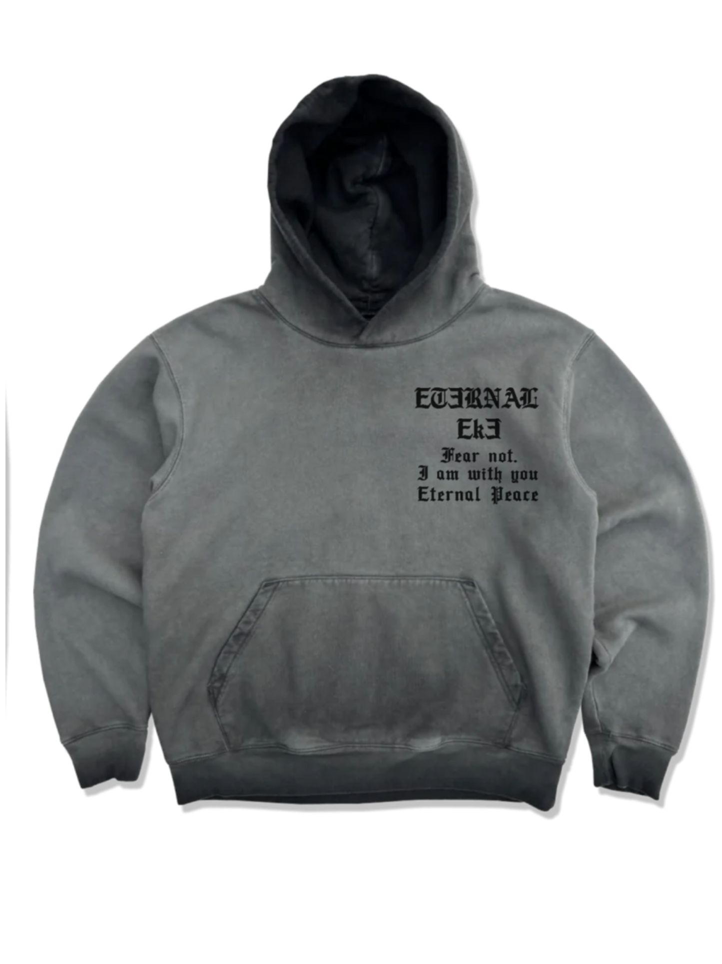 Eternal peace stone grey pullover hoodie