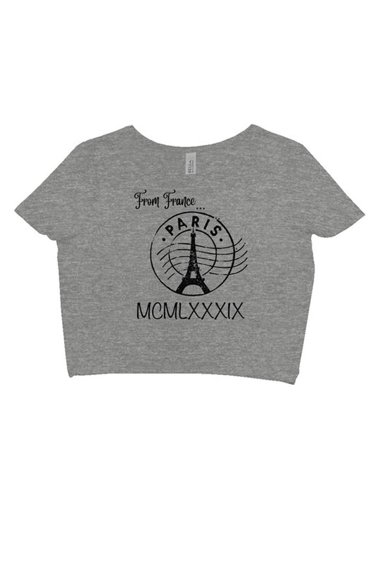 From France MCMLXXXIX Women’s crop tee Gray 